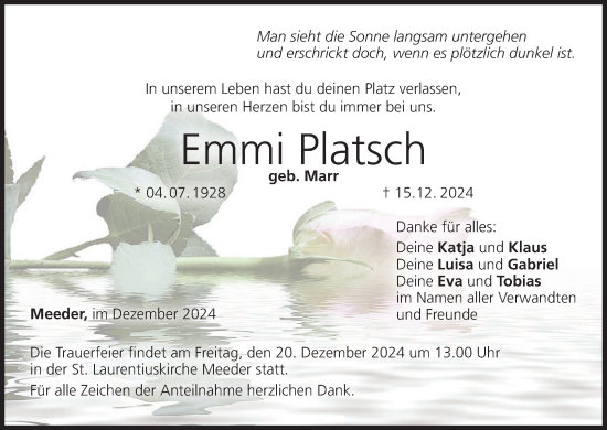 Anzeige von Emmi Platsch von MGO