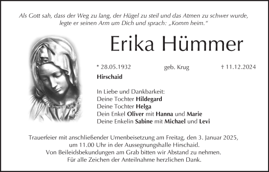 Anzeige von Erika Hümmer von MGO