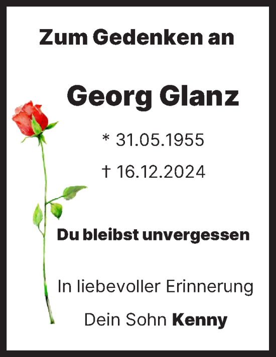 Anzeige von Georg Glanz von MGO