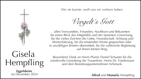 Anzeige von Gisela Hempfling von MGO