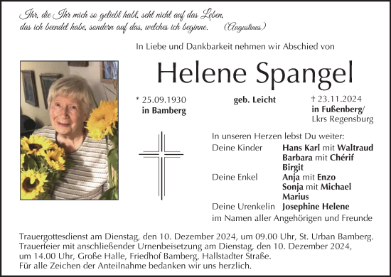 Anzeige von Helene Spangel von MGO