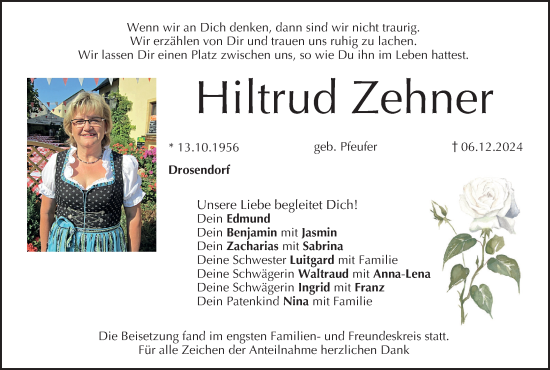 Anzeige von Hiltrud Zehner von MGO
