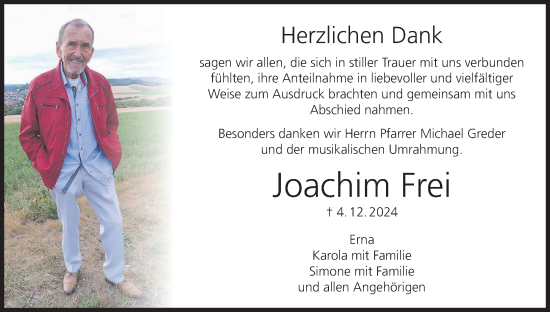 Anzeige von Joachim Frei von MGO