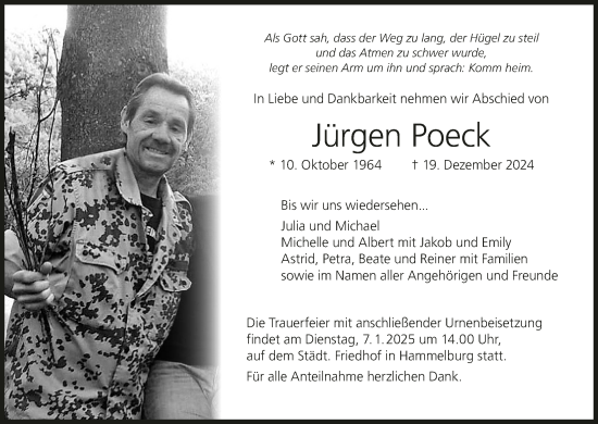 Anzeige von Jürgen Poeck von MGO