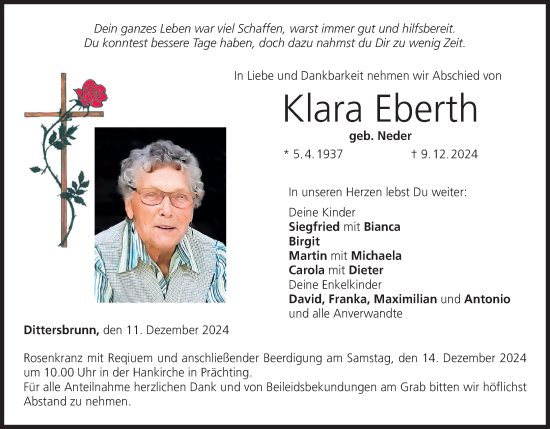 Anzeige von Klara Eberth von MGO