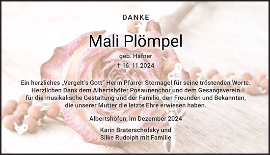 Anzeige von Mali Plömpel von MGO