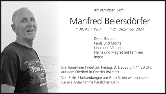 Anzeige von Manfred Beiersdörfer von MGO