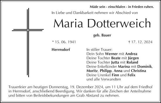 Anzeige von Maria Dotterweich von MGO