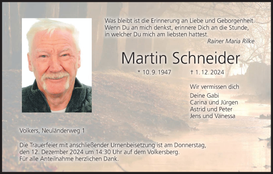 Anzeige von Martin Schneider von MGO