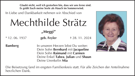 Anzeige von Mechthilde Strätz von MGO
