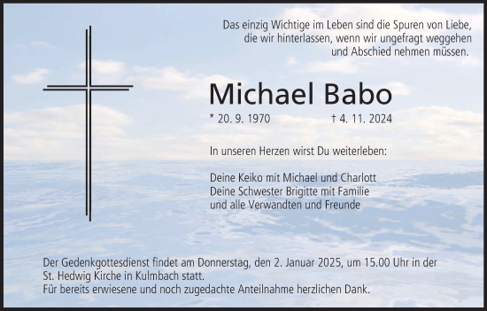 Anzeige von Michael Babo von MGO