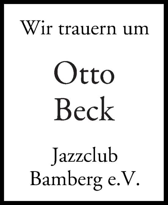 Anzeige von Otto Beck von MGO