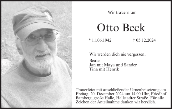 Anzeige von Otto Beck von MGO