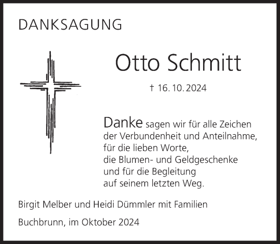 Anzeige von Otto Schmitt von MGO