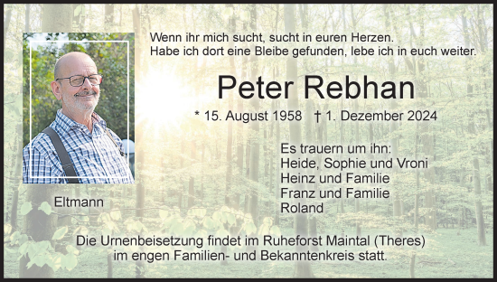 Anzeige von Peter Rebhan von MGO