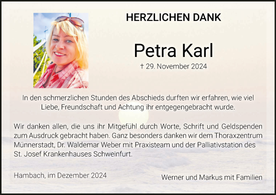 Anzeige von Petra Karl von MGO