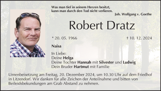 Anzeige von Robert Dratz von MGO
