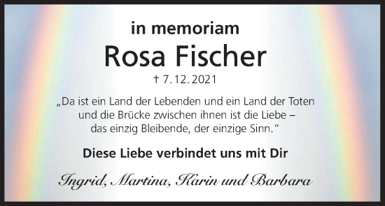 Anzeige von Rosa Fischer von MGO