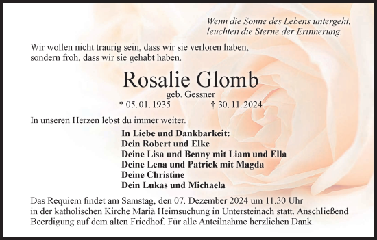 Anzeige von Rosalie Glomb von MGO