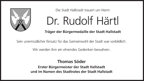 Anzeige von Rudolf Härtl von MGO