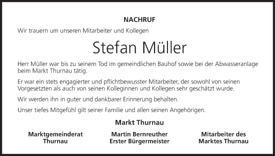 Anzeige von Stefan Müller von MGO
