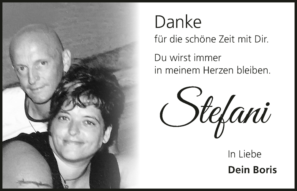  Traueranzeige für Stefani Träger vom 24.12.2024 aus MGO