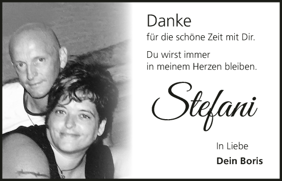 Anzeige von Stefani Träger von MGO