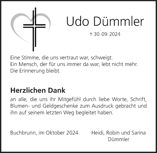 Anzeige von Udo Dümmler von MGO