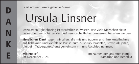 Anzeige von Ursula Linsner von MGO