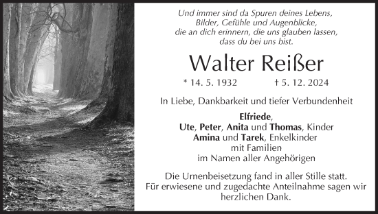 Anzeige von Walter Reißer von MGO