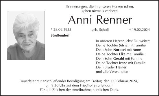 Anzeige von Anni Renner von MGO