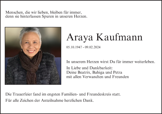 Anzeige von Araya Kaufmann von MGO