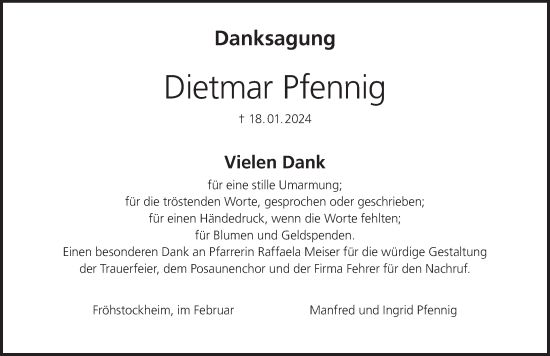 Anzeige von Dietmar Pfennig von MGO