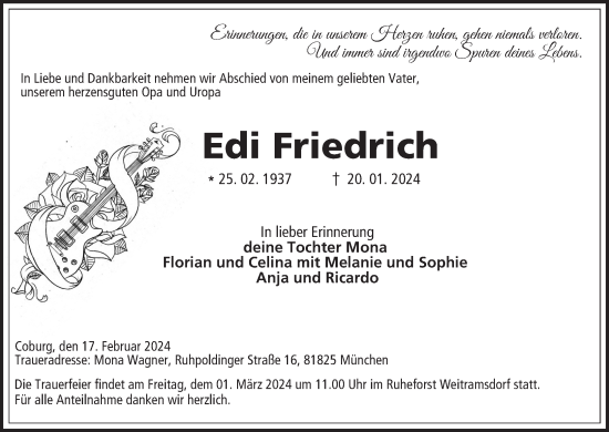 Anzeige von Edi Friedrich von MGO