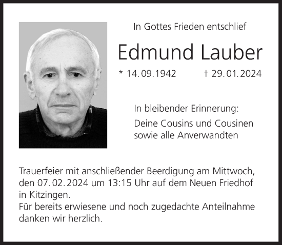 Anzeige von Edmund Lauber von MGO