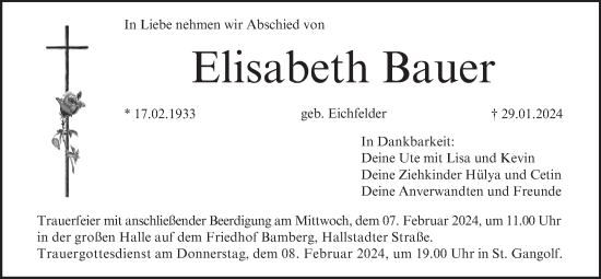 Anzeige von Elisabeth Bauer von MGO