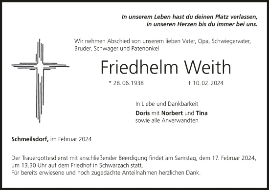 Anzeige von Friedhelm Weith von MGO
