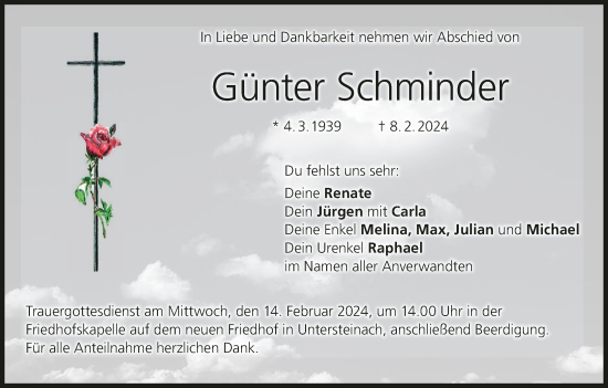 Anzeige von Günter Schminder von MGO