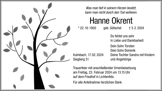 Anzeige von Hanne Okrent von MGO