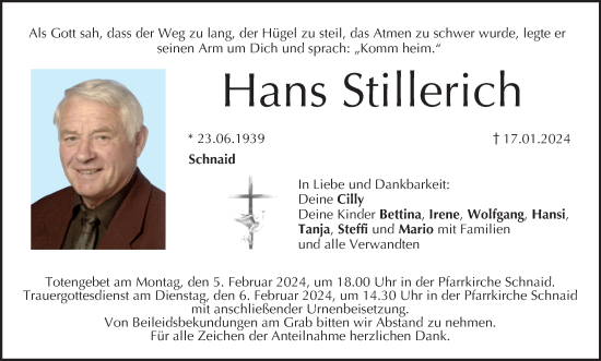 Anzeige von Hans Stillerich von MGO