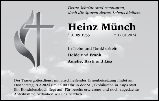 Anzeige von Heinz Münch von MGO