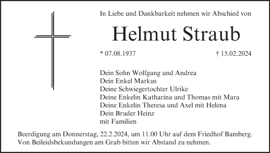 Anzeige von Helmut Straub von MGO