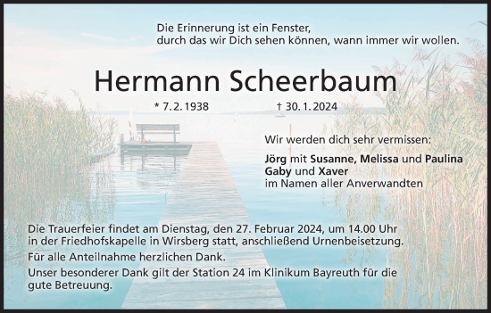 Anzeige von Hermann Scheerbaum von MGO