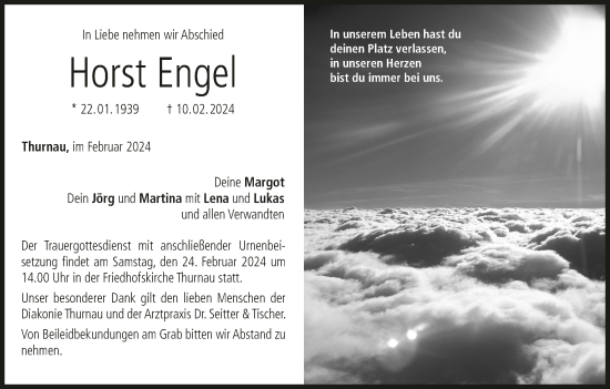 Anzeige von Horst Engel von MGO