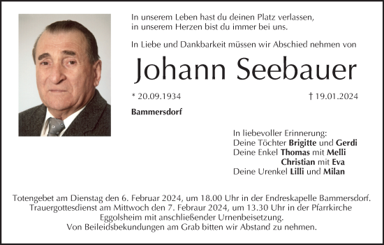 Anzeige von Johann Seebauer von MGO