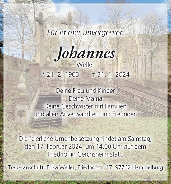 Anzeige von Johannes Weller von MGO