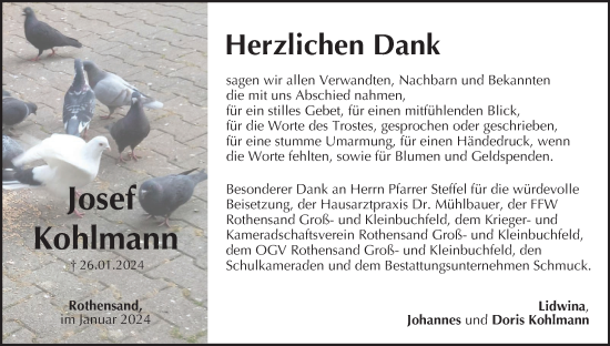 Anzeige von Josef Kohlmann von MGO