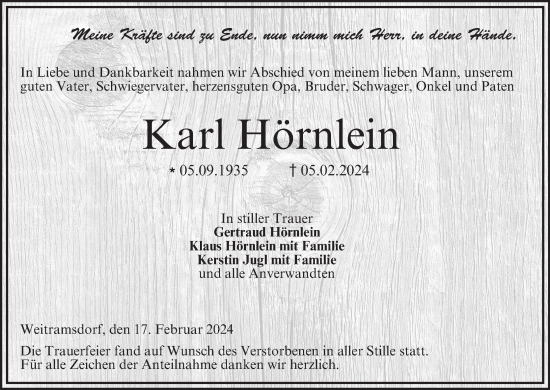 Anzeige von Karl Hörnlein von MGO