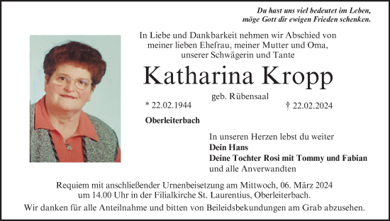 Anzeige von Katharina Kropp von MGO