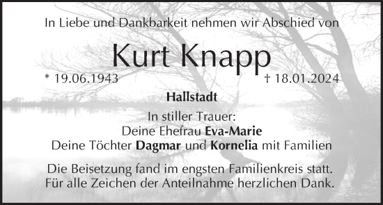 Anzeige von Kurt Knapp von MGO